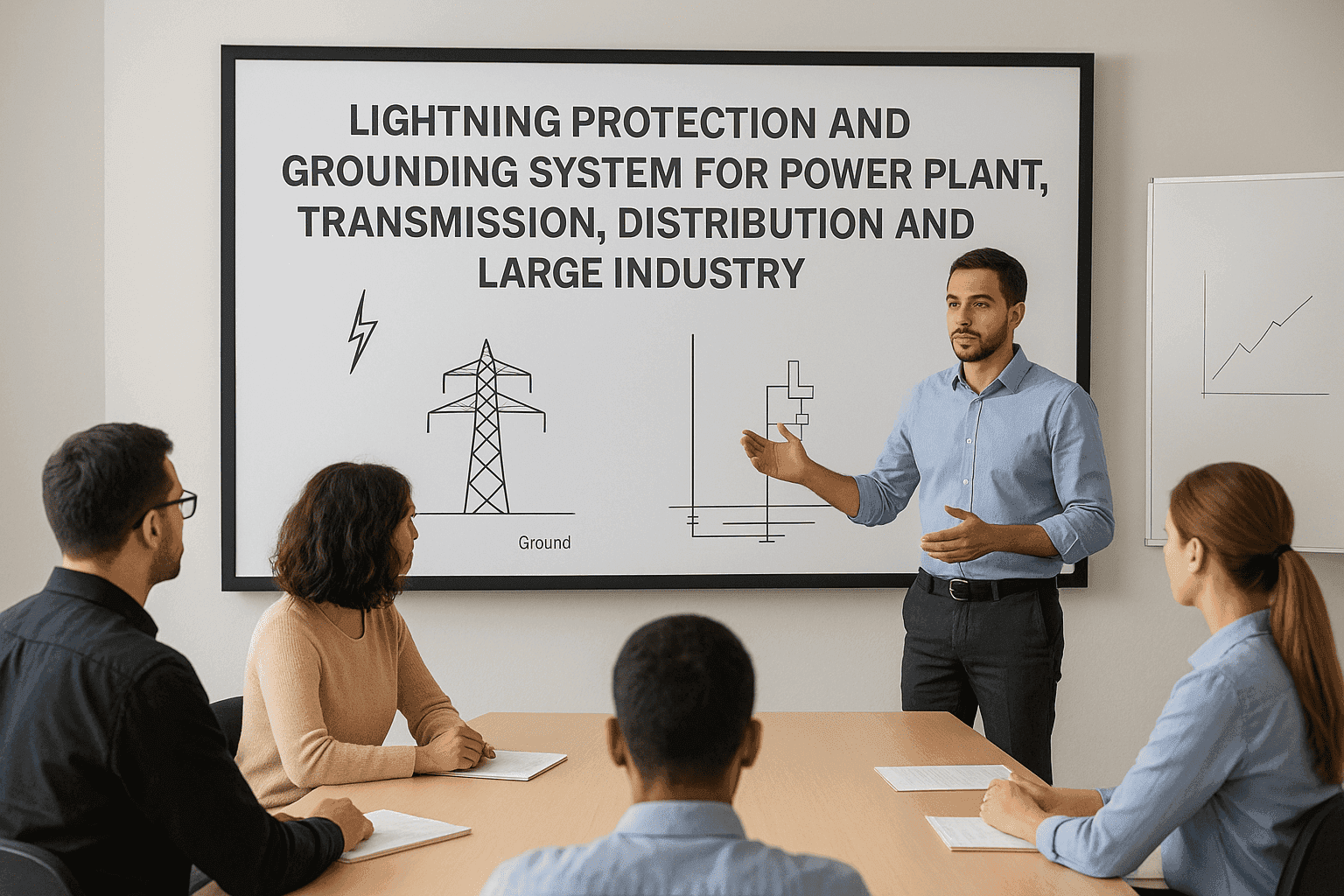 Training Lightning Protection & Grounding System For Power Plant
